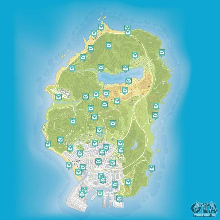 GTA 5 mapas com todos os símbolos