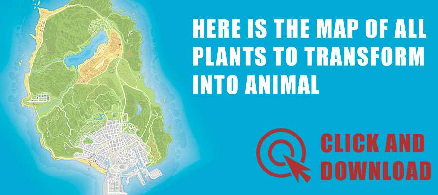 Mapa de todas as plantas para se transformar em um animal
