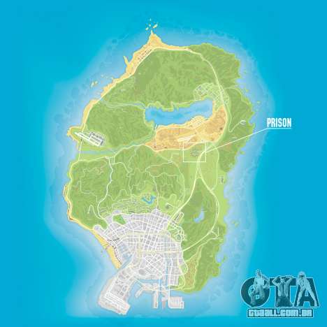 A prisão em GTA 5 mapa