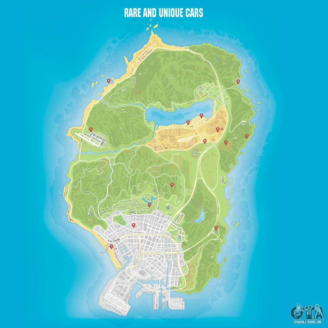 GTA 5 mapas com todos os símbolos