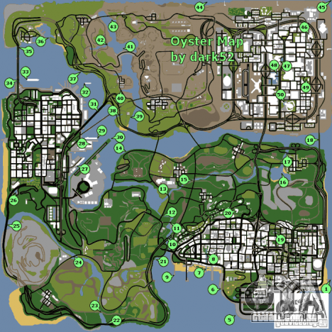 Mapa de conchas para GTA San Andreas