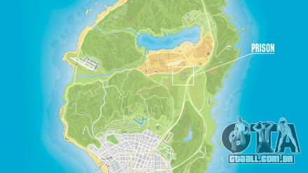 Prisão em GTA 5 jogo no mapa