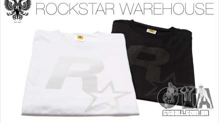 A Rockstar apresentou a sua nova t - shirts de marca em branco e preto