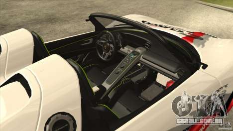 Porsche 918 Spyder Consept para GTA San Andreas