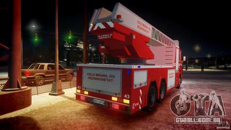 Scania Fire Ladder v1.1 Emerglights blue-red ELS para GTA 4