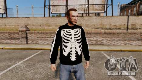 Camisola preta-esqueleto - para GTA 4