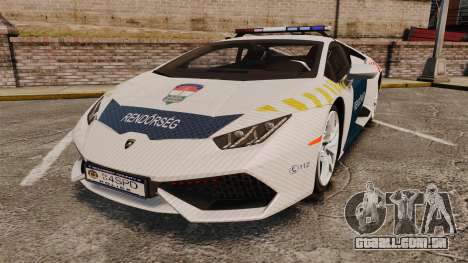 Lamborghini Huracan Hungarian Police [ELS] para GTA 4