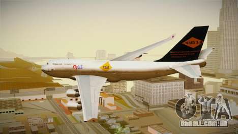 Boeing 747-400 FlyUS with NMB Logo para GTA San Andreas