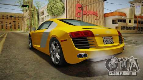 Audi R8 Coupe 4.2 FSI quattro US-Spec v1.0.0 para GTA San Andreas