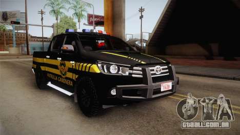 Toyota Hilux 2016 Patrulla Caminera Del Paraguay para GTA San Andreas