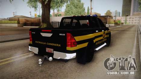 Toyota Hilux 2016 Patrulla Caminera Del Paraguay para GTA San Andreas