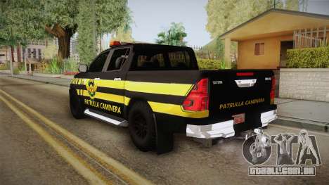 Toyota Hilux 2016 Patrulla Caminera Del Paraguay para GTA San Andreas