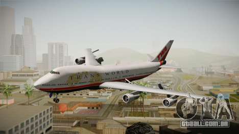 Boeing 747 TWA Final Livery para GTA San Andreas