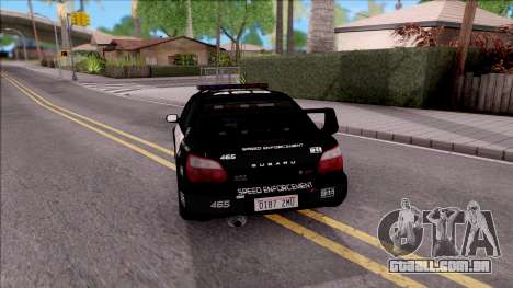 Subaru Impreza WRX STi High Speed Police para GTA San Andreas