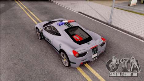 Ferrari 458 Italia Dubai High Speed Police para GTA San Andreas