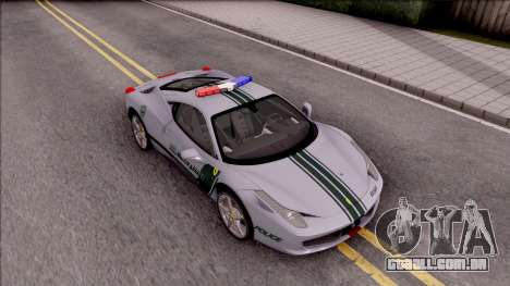 Ferrari 458 Italia Dubai High Speed Police para GTA San Andreas