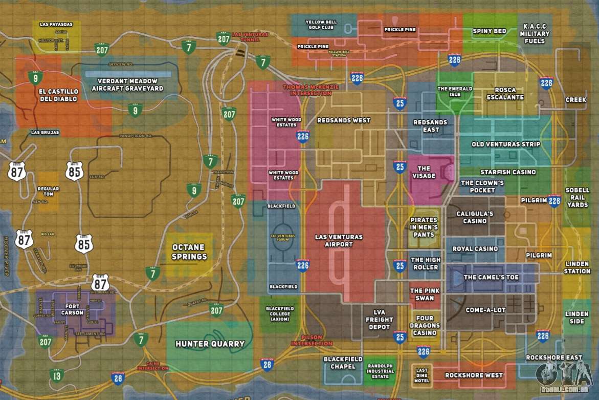 gta sa weapon map