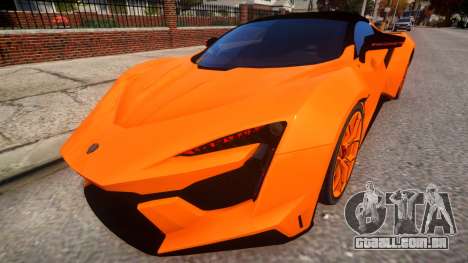 2017 W Motors Fenyr Supersports para GTA 4