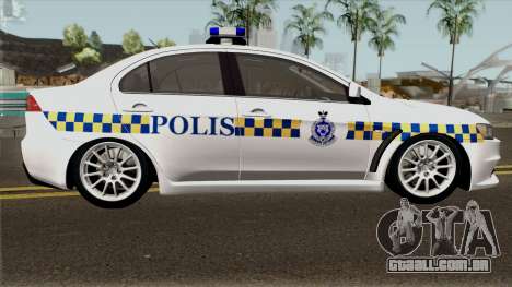 Mitsubishi Lancer Evolution X Malaysia Police para GTA San Andreas