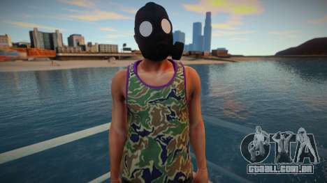 Cara com uma máscara de gás da GTA Online para GTA San Andreas