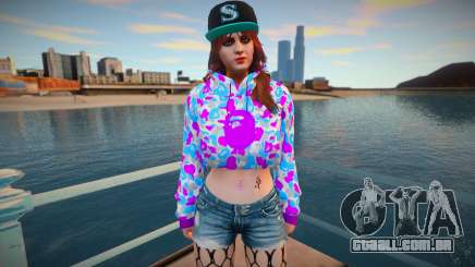 GTA Online Skin Ramdon Female Afther 5 Diva Outf para GTA San Andreas