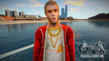 Um personagem em uma jaqueta vermelha do jogo Crime Life: Ga para GTA San Andreas