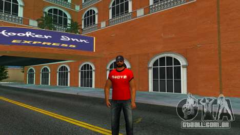 Um cara de camiseta vermelha e barba para GTA Vice City