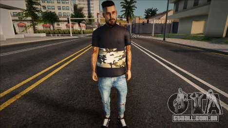 Um homem com barba e camiseta para GTA San Andreas