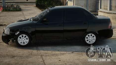 Lada Priora Black em Stoke após um acidente para GTA San Andreas