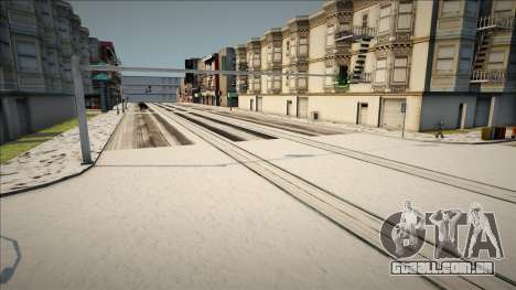 Texturas de estradas de inverno e montes de neve para GTA San Andreas