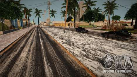 Texturas de estradas de inverno e montes de neve para GTA San Andreas