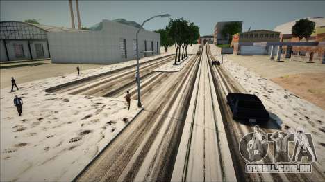 Texturas de estradas de inverno e montes de neve para GTA San Andreas