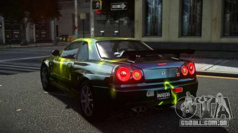 Nissan Skyline R34 Ralokshi S8 para GTA 4