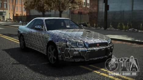 Nissan Skyline R34 Cusvar S8 para GTA 4