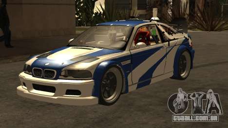 Motor Supra de volta ao futuro Bmw M3 GTR V2 para GTA San Andreas
