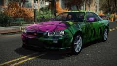Nissan Skyline R34 Drujo S6 para GTA 4