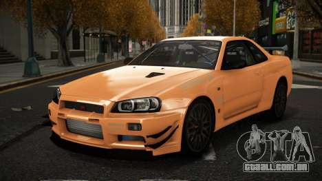 Nissan Skyline R34 Qomafon para GTA 4