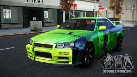 Nissan Skyline R34 Selyn S8 para GTA 4