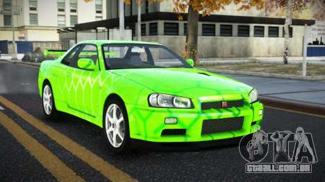 Nissan Skyline R34 Ganleen S8 para GTA 4